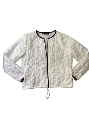 HELLY Hansen white jacket quilted white coat zip up drawstring puffer size XL